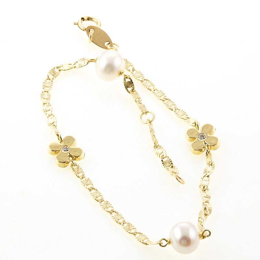 Pulsera Oro Amarillo Perlas | Pulsera oro amarillo perlas Online