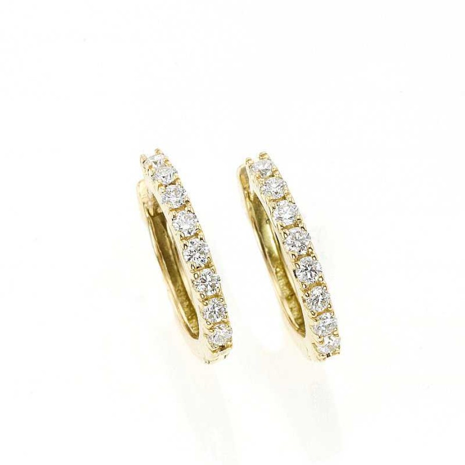 Pendientes Aretes En Oro Amarillo Y Brillantes | Brillantes Hot