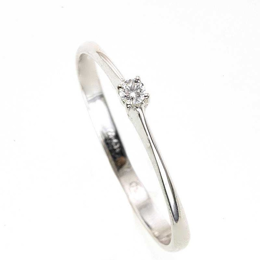 Anillo En Oro Blanco Brillante 0.04 Quilates | Anillo en oro blanco brillante 0.04 quilates Wholesale