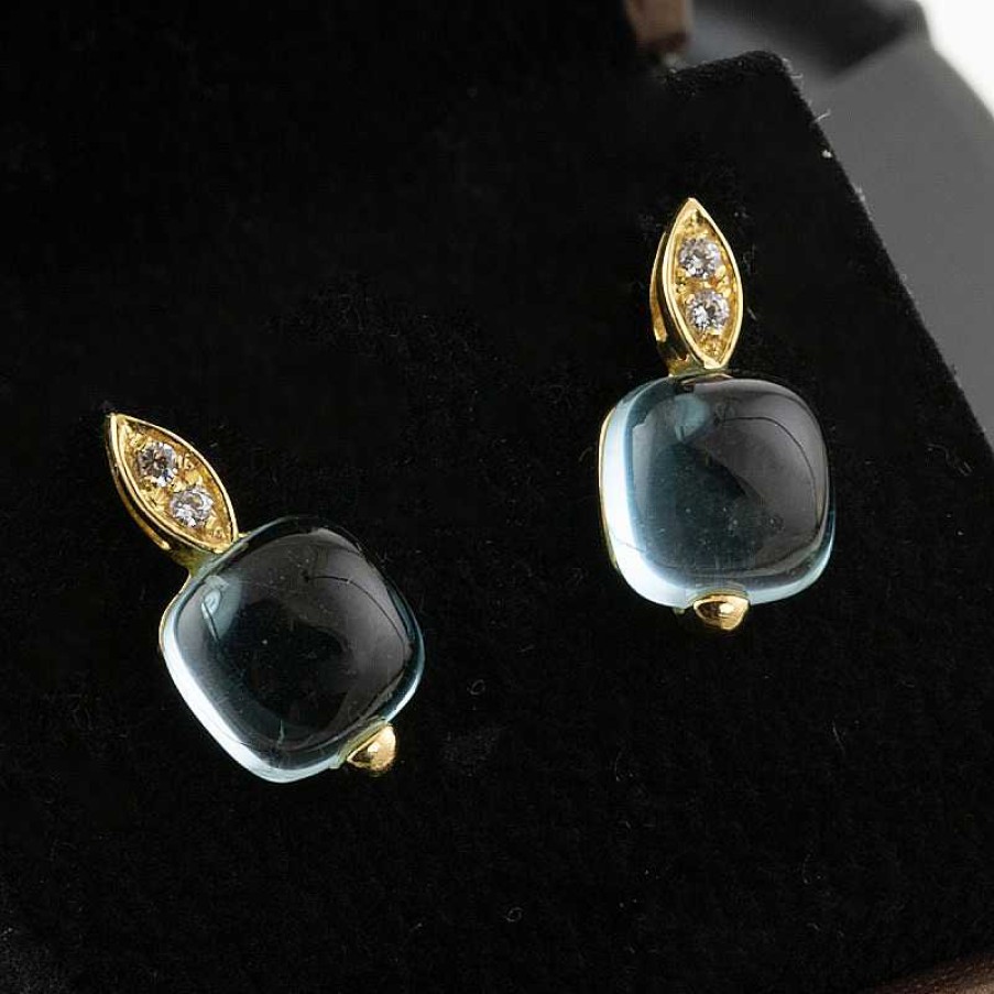 Pendientes Topacio Azul | Oro Online