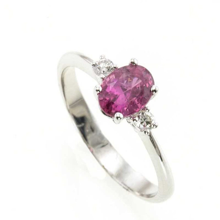 Anillo Zafiro Rosa Y Brillante | Oro Online