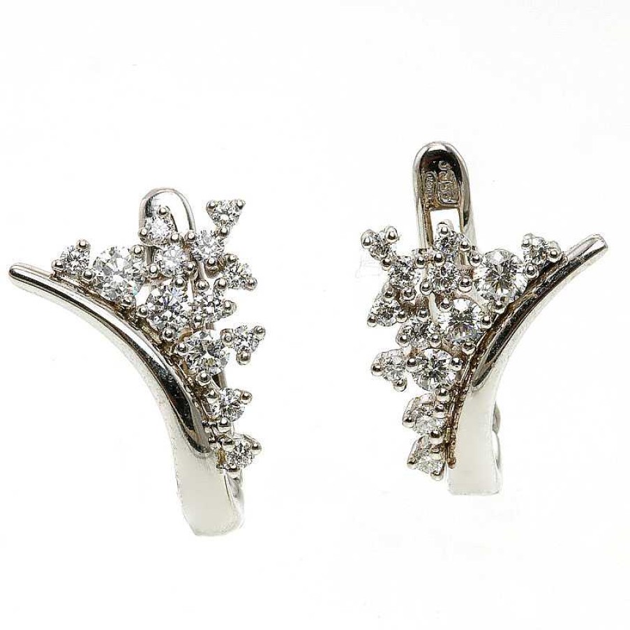 Pendientes Oro Blanco Brillantes | Pendientes oro blanco brillantes Wholesale