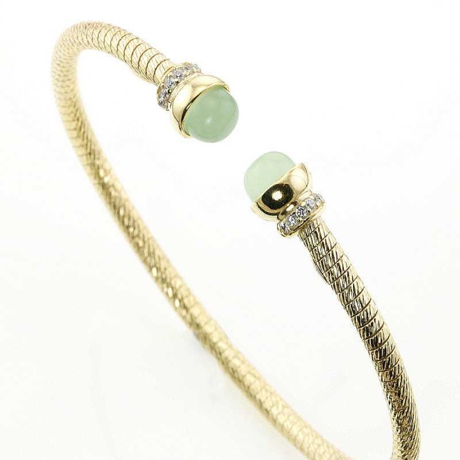 Pulsera Plata Dorada Piedras Verdes | Roibás Online