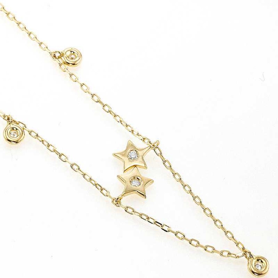 Collar-Cadena Estrella Brillantes | Oro Wholesale