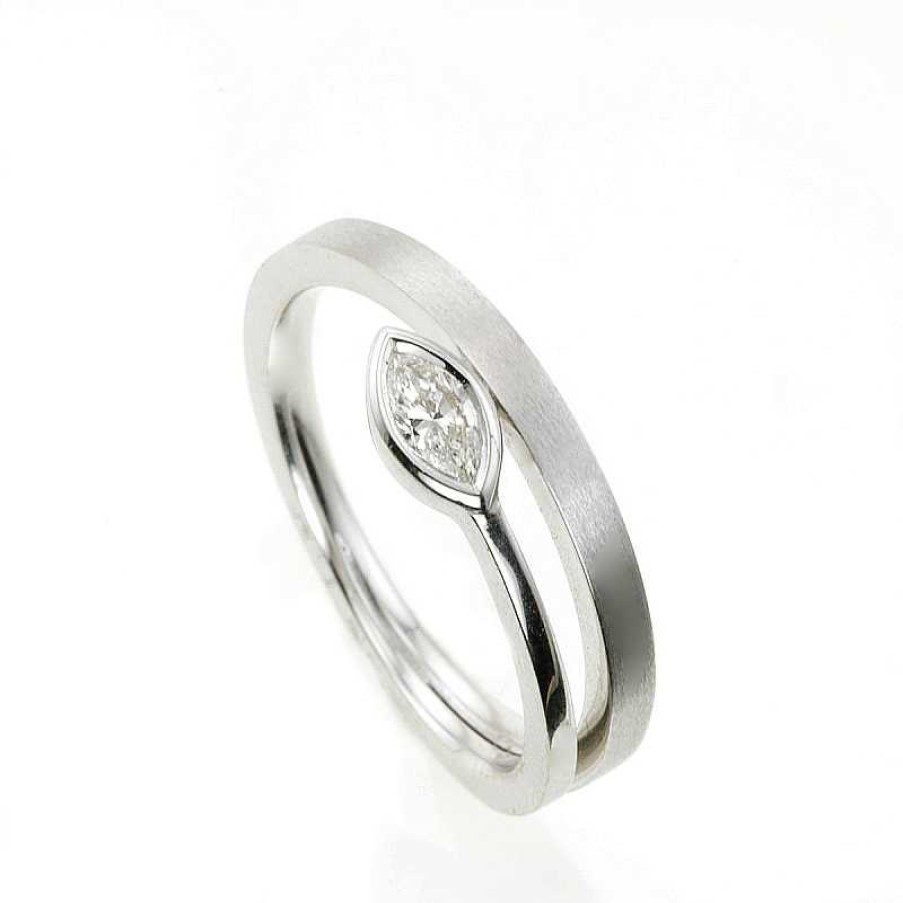 Anillo En Oro Blanco Diamante Talla Marquise | Anillo en oro blanco diamante Talla Marquise Online