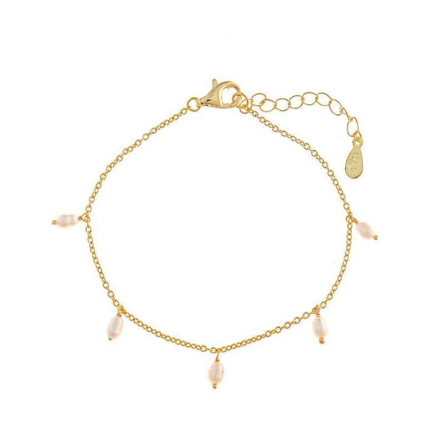 Pulsera En Plata Dorada Con Perlas | Roibás Wholesale