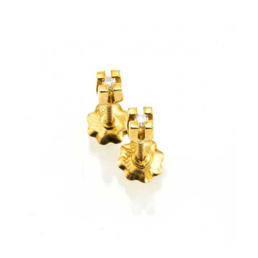 Pendientes Beb Oro Amarillo Brillantes | Roibás New