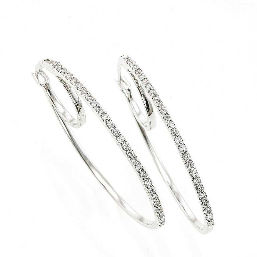 Aretes Oro Blanco Brillantes 0.24 Quilates | Brillantes Hot