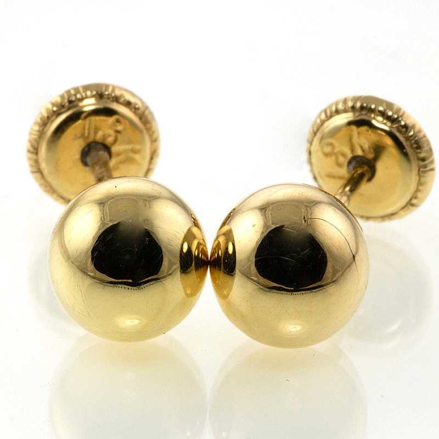 Pendientes Bolas Oro Amarillo | Pendientes bolas oro amarillo New