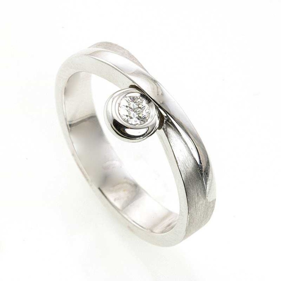 Anillo Oro Blanco Brillante De 0.10 Quilates | Anillo oro blanco brillante de 0.10 quilates Best