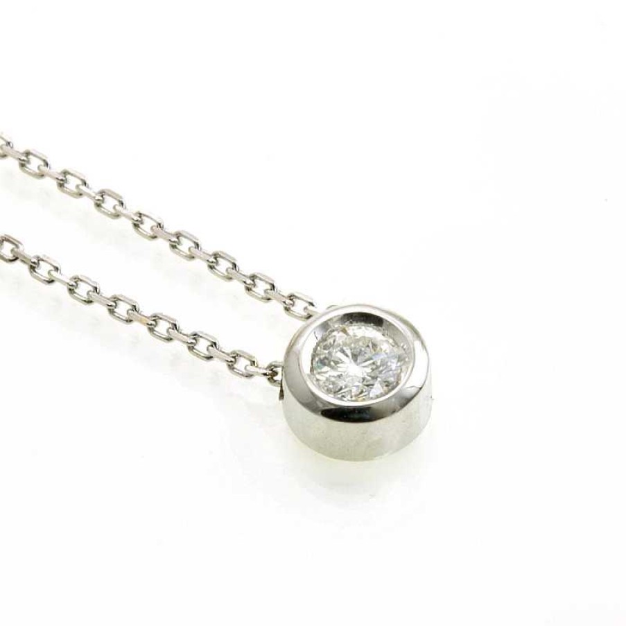 Colgante Con Diamante Oro Blanco O.10 Kt | Colgante con Diamante Oro Blanco O.10 Kt Online