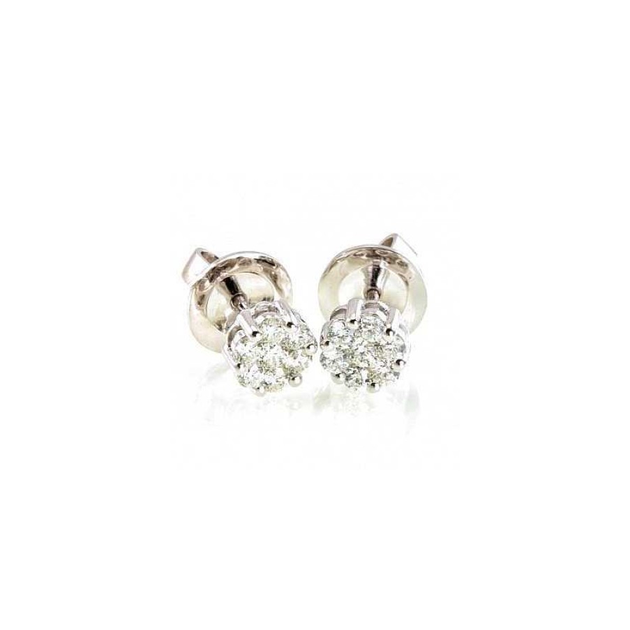 Pendientes Oro Blanco Y Brillantes | Oro Wholesale