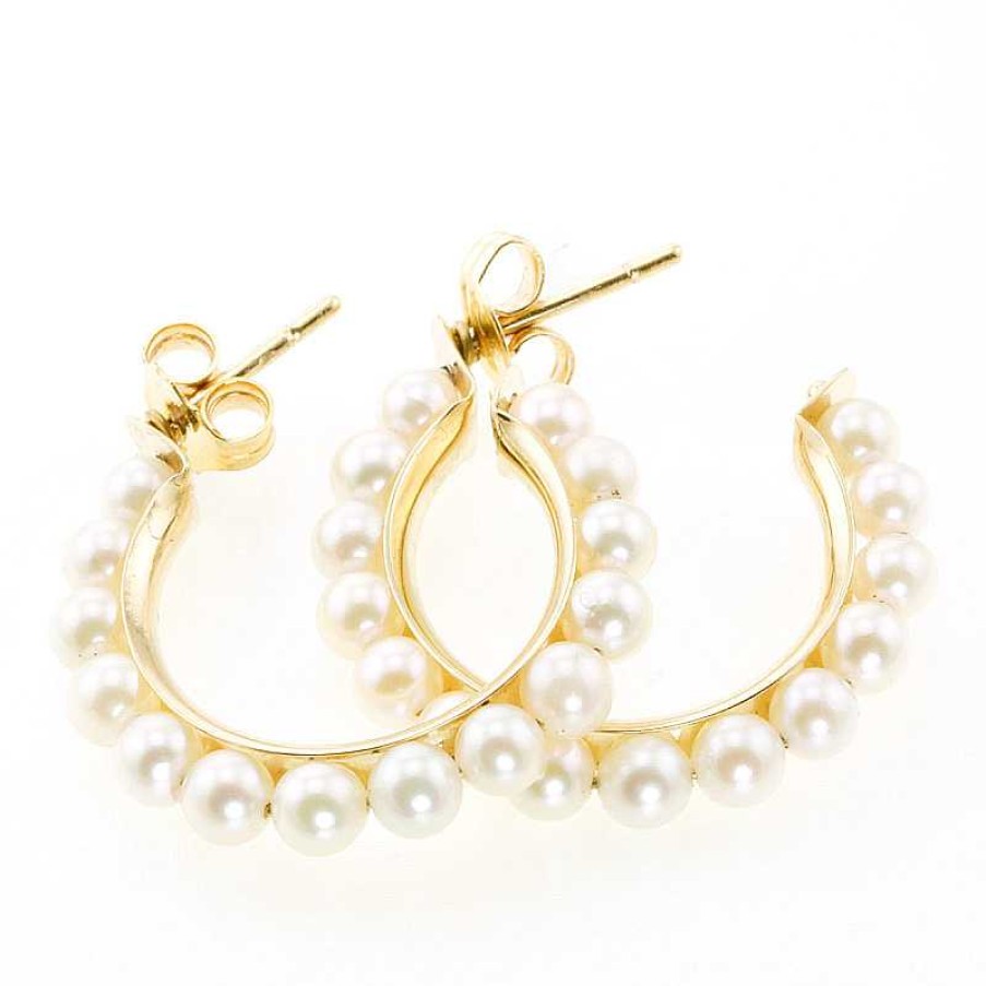 Pendientes Oro Amarillo Perlas | Perla Online