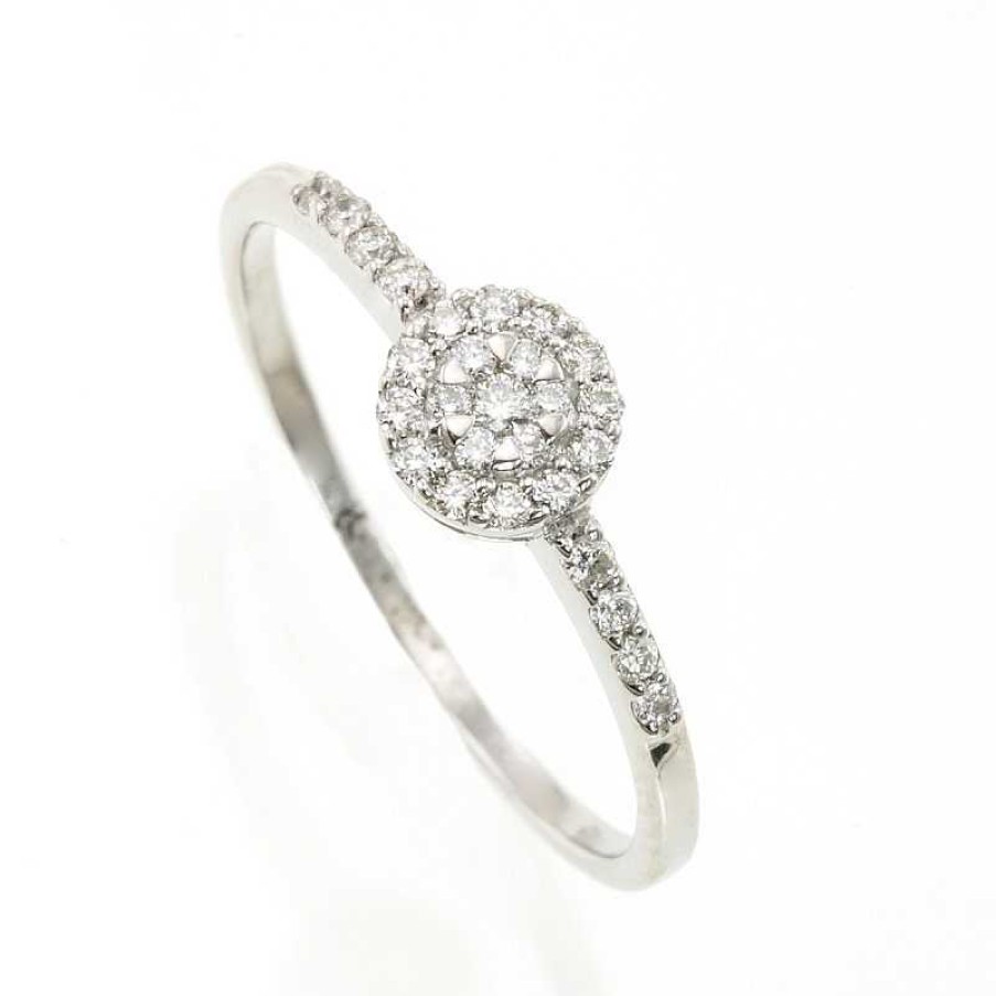 Anillo Oro Blanco Brillantes 0.19 Quilates | Oro Wholesale