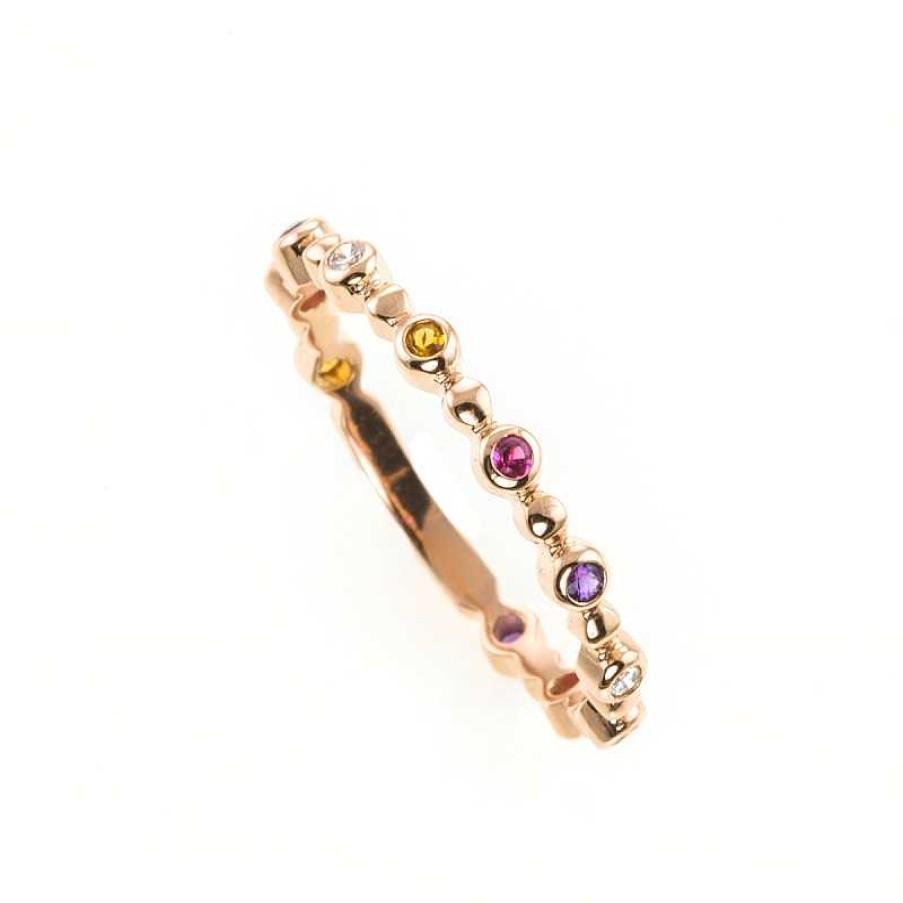 Anillo En Oro Rosa Piedras Multicolor | Oro Best