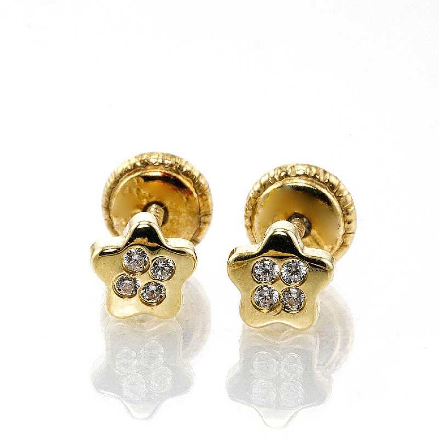 Pendientes Beb Oro Amarillo Brillantes | Para bebés Online