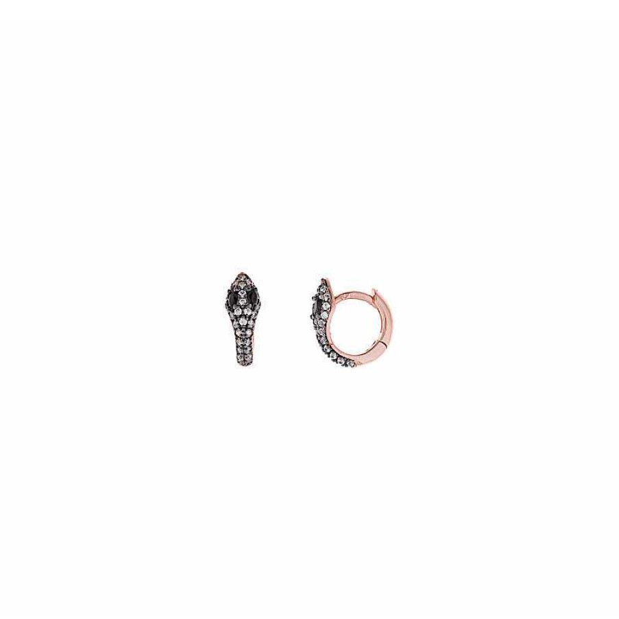 Pendientes Plata Rosa Circonitas Serpiente | Roibás Wholesale