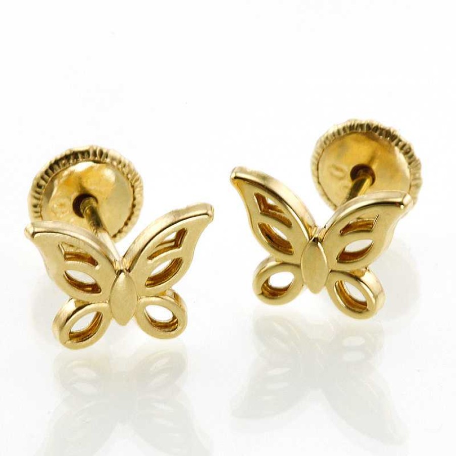 Pendientes Oro Amarillo Mariposa | Para bebés Clearance