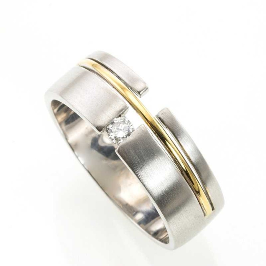 Anillo Oro Bicolor Brillante | Oro Clearance