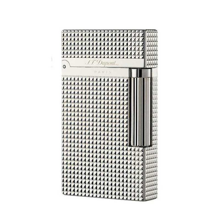 Encendedor S.T. Dupont Ligne 2 Silver Diamond Head | Roibás Wholesale