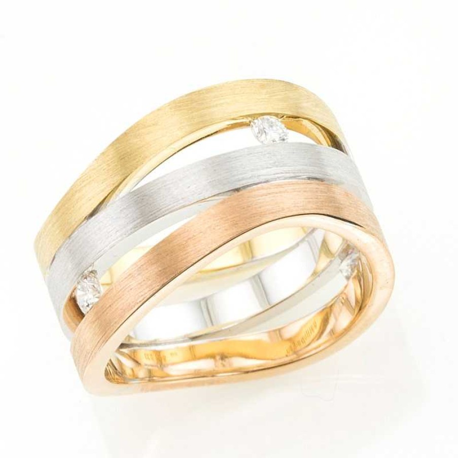 Anillo En Oro Trio De Colores | Brillantes Hot