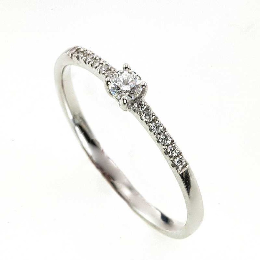 Anillo En Oro Blanco Brillantes 0.15 Quilates | Anillo en oro blanco brillantes 0.15 quilates Online