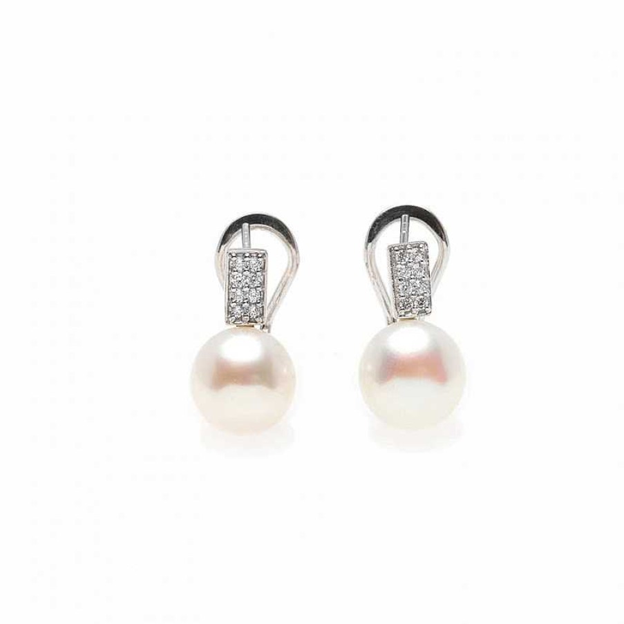 Pendientes En Plata Con Perlas | Plata Hot