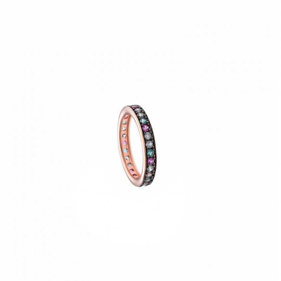 Anillo En Plata Rosa Circonitas Multicolor | Plata Online