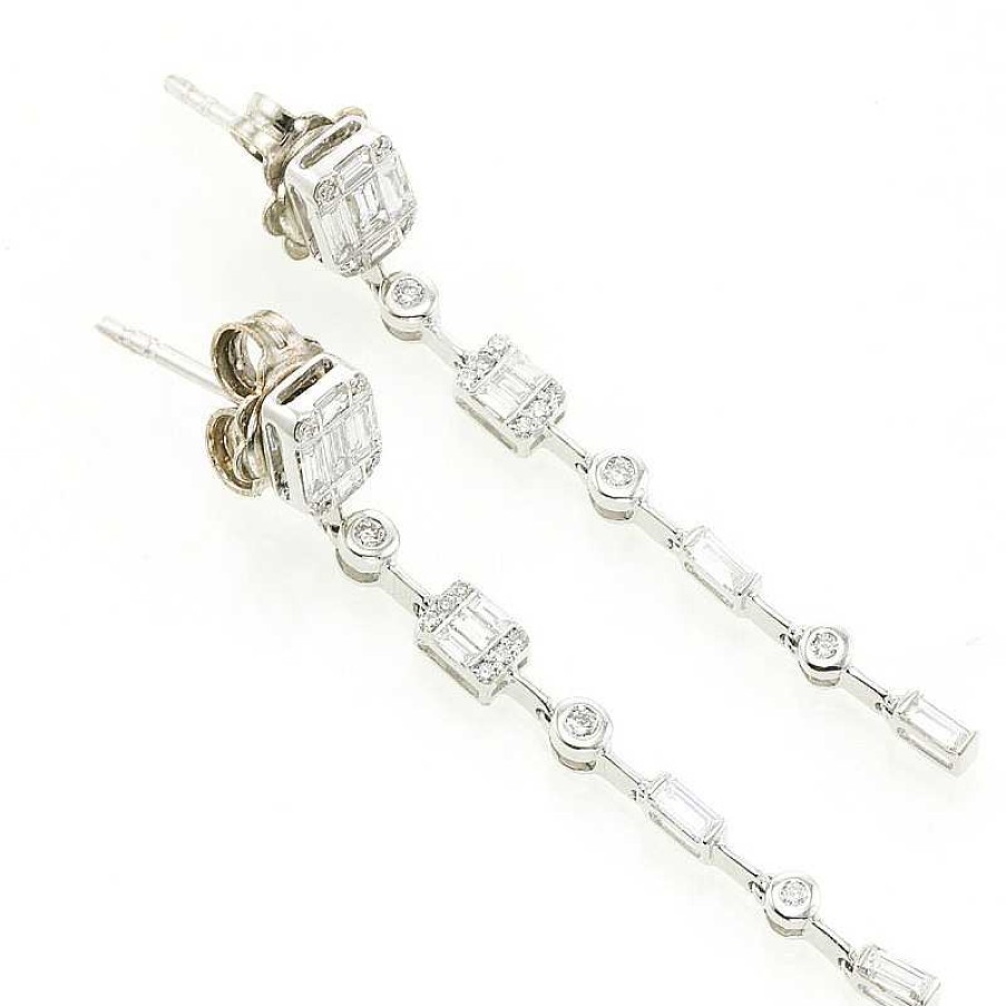 Pendientes Largos Diamantes Baguettes | Pendientes largos diamantes baguettes Clearance