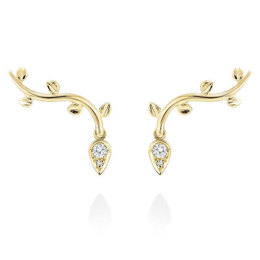 Pendientes En Oro Amarillo Con Brillantes | Brillantes New