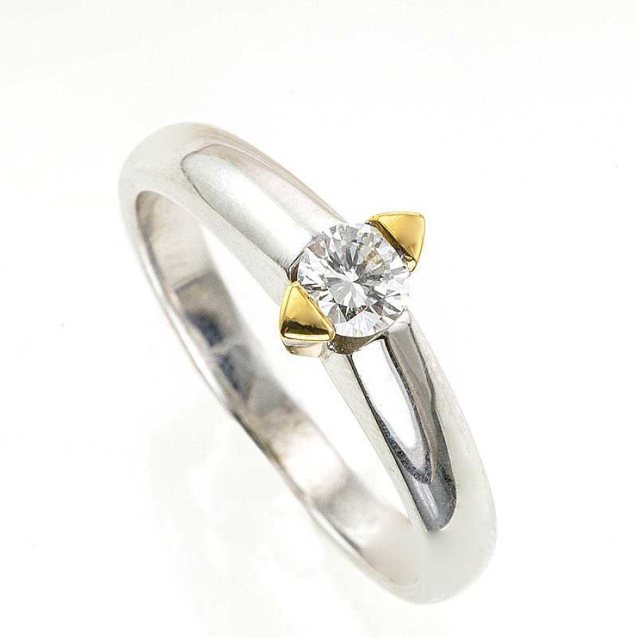 Anillo En Oro Blanco Brillante 0.28 Quilates | Anillo en oro blanco brillante 0.28 quilates Hot