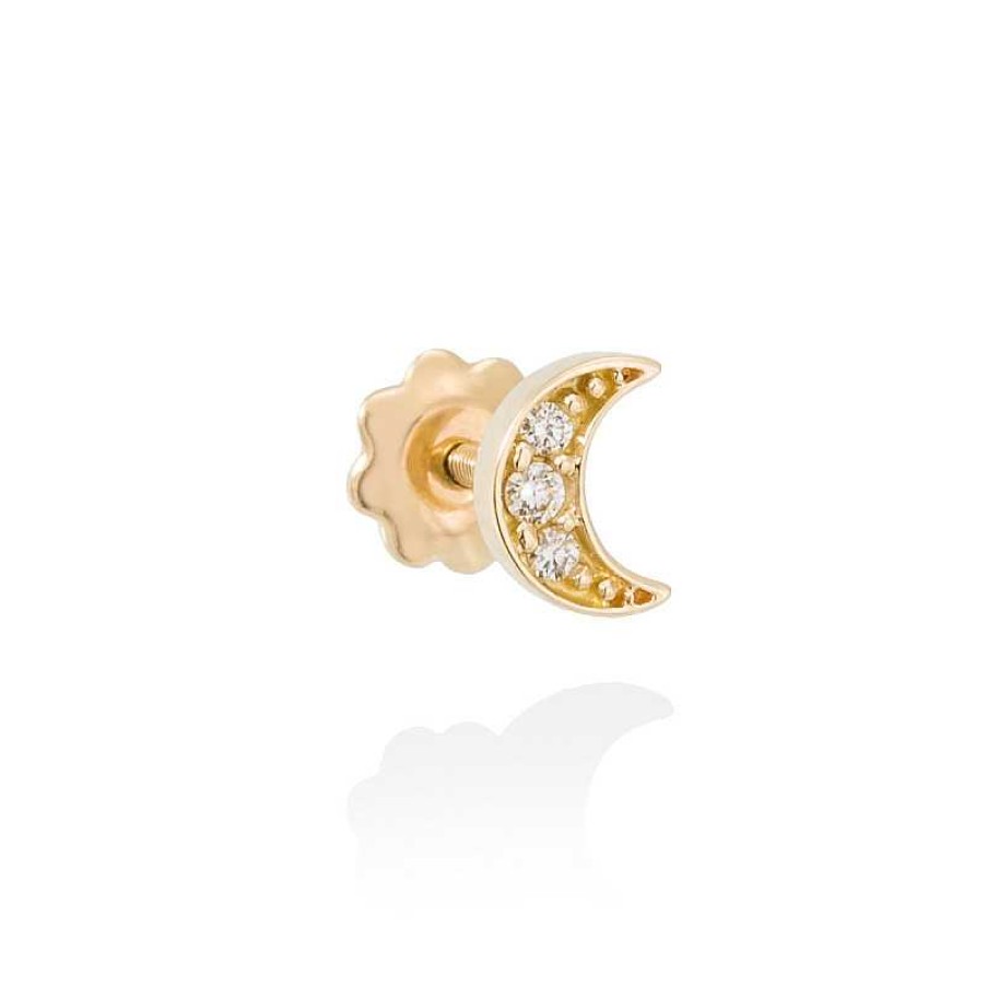 Piercing Luna En Oro Amarillo Y Brillantes | Roibás Clearance