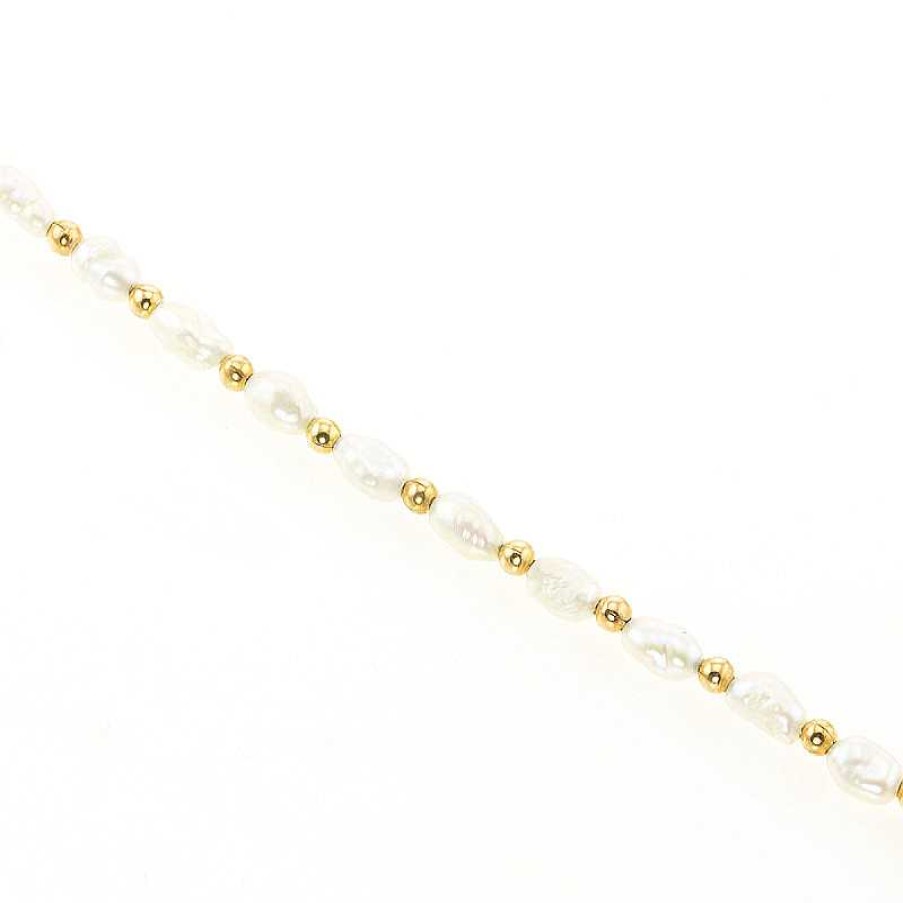 Pulsera Perlas Y Oro Amarillo | Pulsera perlas y oro amarillo New