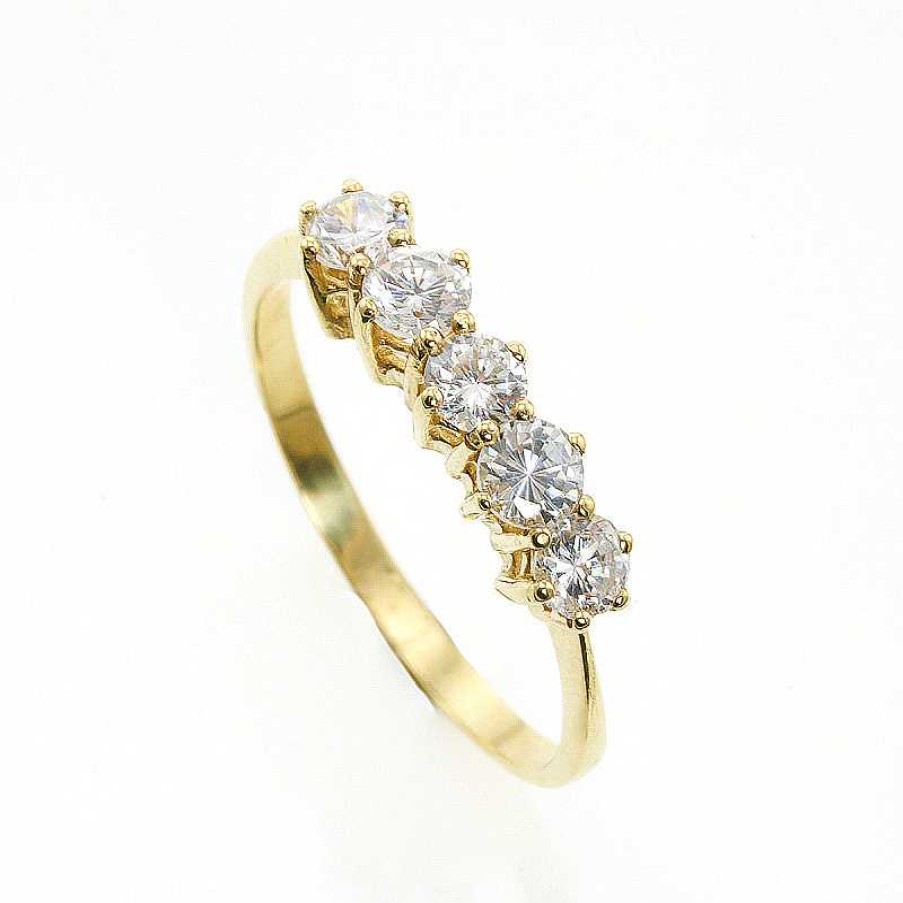 Anillo Oro Amarillo Circonitas | Oro Wholesale